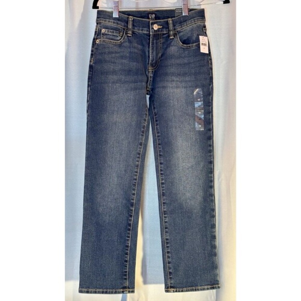 Gap‎ Boys Stretch Straight Leg Jeans Medium Wash Adjustable Waist 10 358254-00-1
